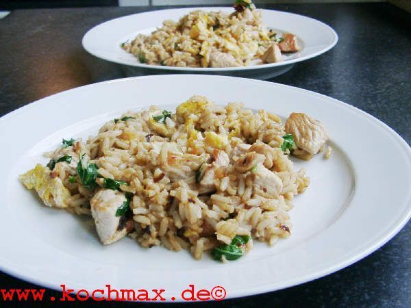 Gebratener Reis mit Putenfleisch