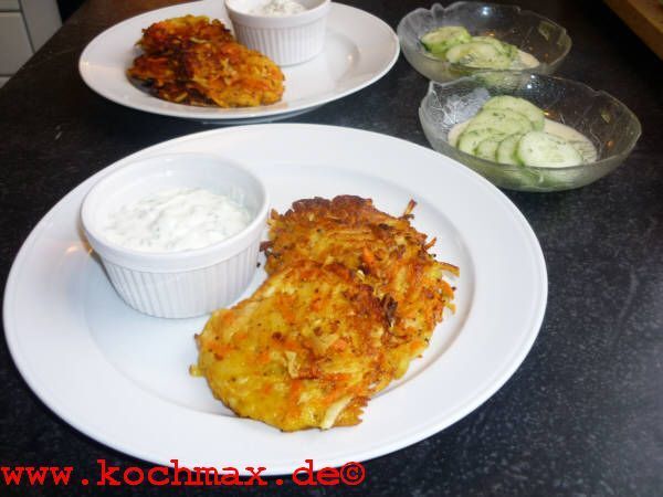 Kartoffel-Gemüse-Puffer mit Schnittlauchquark