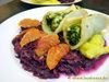 Selleriecannelloni mit Spinat und Orangen-Rotkohl